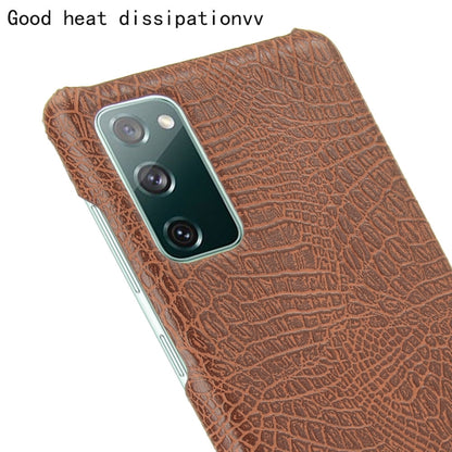 For Samsung Galaxy S20 FE Shockproof Crocodile Texture PC + PU Case(Brown) - Galaxy S20 FE Cases by NILLKIN | Online Shopping UK | buy2fix