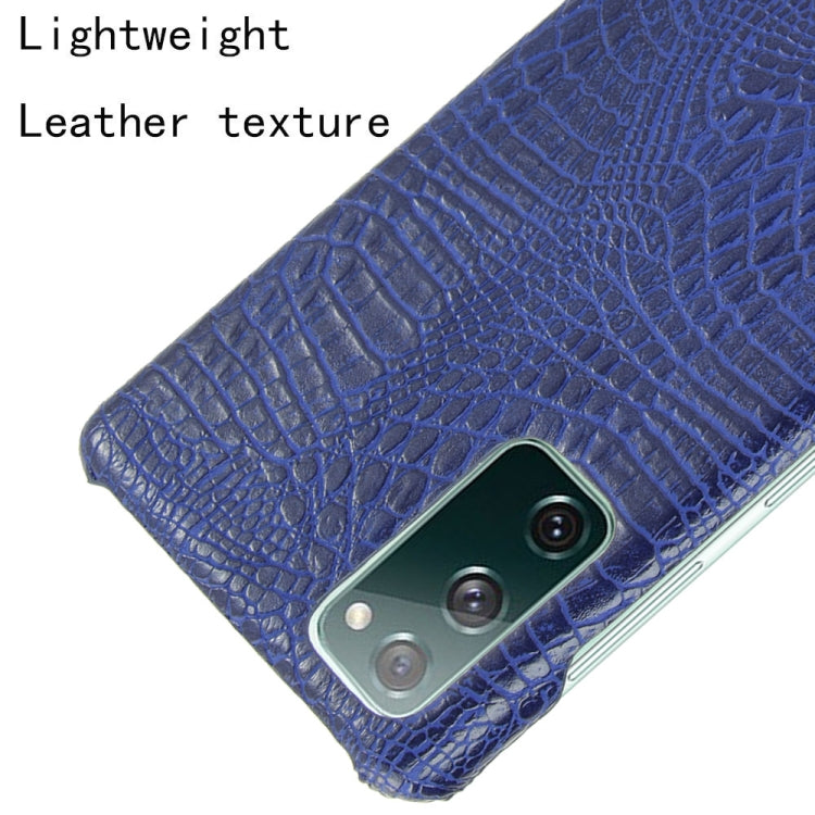 For Samsung Galaxy S20 FE Shockproof Crocodile Texture PC + PU Case(Blue) - Galaxy S20 FE Cases by NILLKIN | Online Shopping UK | buy2fix