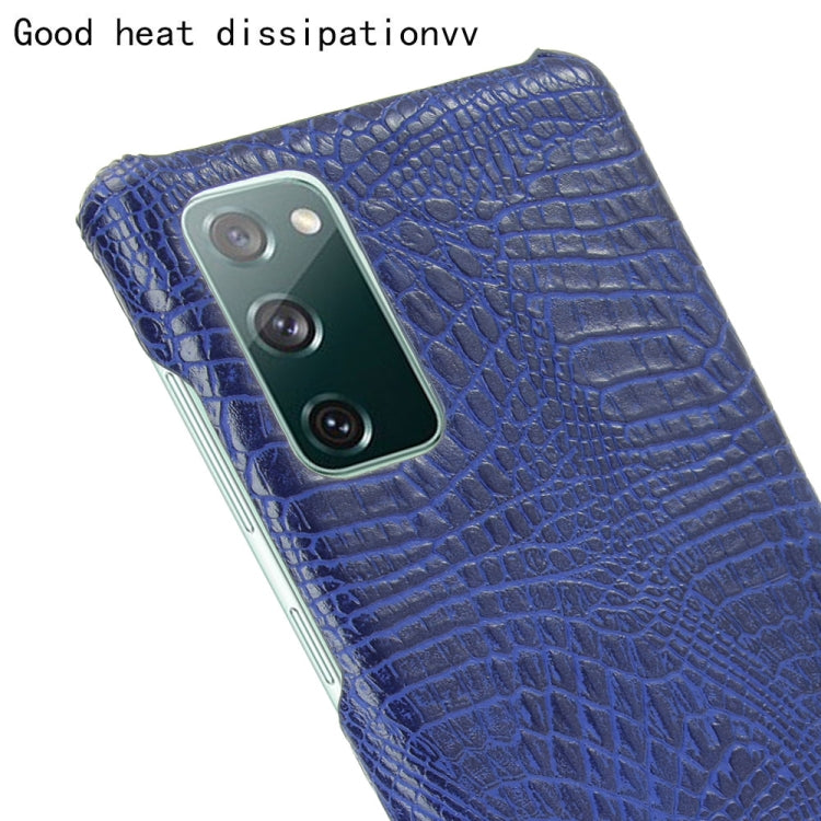 For Samsung Galaxy S20 FE Shockproof Crocodile Texture PC + PU Case(Blue) - Galaxy S20 FE Cases by NILLKIN | Online Shopping UK | buy2fix