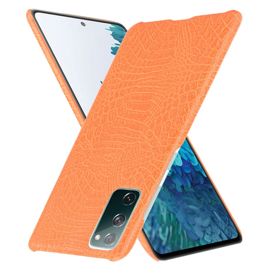 For Samsung Galaxy S20 FE Shockproof Crocodile Texture PC + PU Case(Orange) - Galaxy S20 FE Cases by NILLKIN | Online Shopping UK | buy2fix