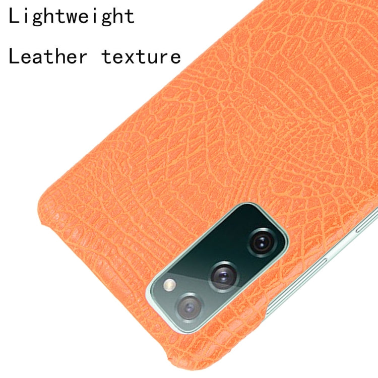 For Samsung Galaxy S20 FE Shockproof Crocodile Texture PC + PU Case(Orange) - Galaxy S20 FE Cases by NILLKIN | Online Shopping UK | buy2fix