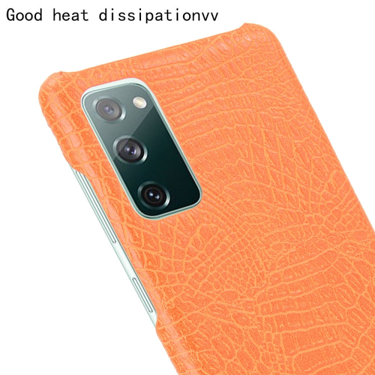 For Samsung Galaxy S20 FE Shockproof Crocodile Texture PC + PU Case(Orange) - Galaxy S20 FE Cases by NILLKIN | Online Shopping UK | buy2fix