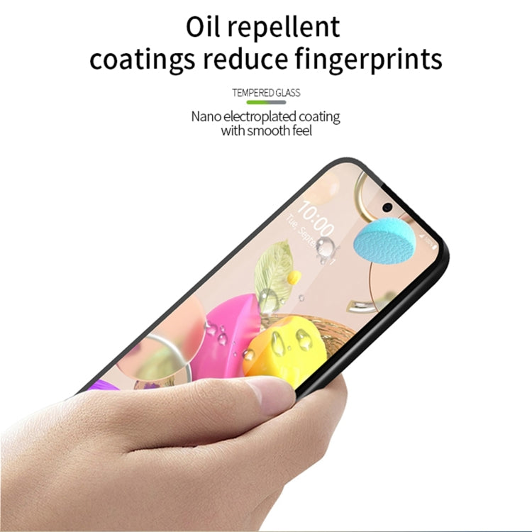 For LG K42 / K52 PINWUYO 9H 2.5D Full Screen Tempered Glass Film(Black) - LG Tempered Glass by PINWUYO | Online Shopping UK | buy2fix