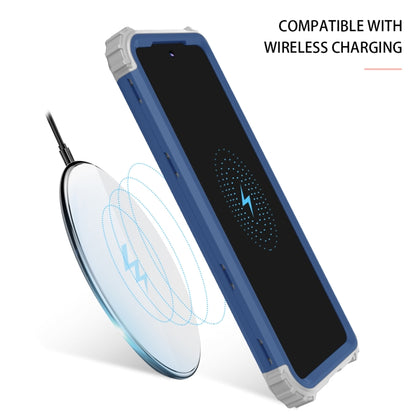 For Samsung Galaxy Note20 Ultra PC + Silicone Three-piece Shockproof Protection Case(Blue) by buy2fix