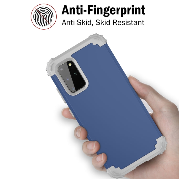 For Samsung Galaxy Note20 Ultra PC + Silicone Three-piece Shockproof Protection Case(Blue) by buy2fix