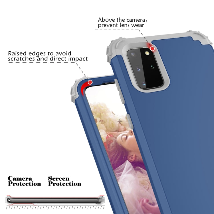 For Samsung Galaxy Note20 Ultra PC + Silicone Three-piece Shockproof Protection Case(Blue) by buy2fix