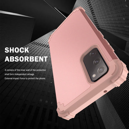 For Samsung Galaxy S20 FE PC + Silicone Three-piece Shockproof Protection Case(Rose Gold) by buy2fix