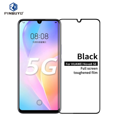 For Huawei Nova 8 SE PINWUYO 9H 2.5D Full Screen Tempered Glass Film(Black) - Huawei Tempered Glass by PINWUYO | Online Shopping UK | buy2fix