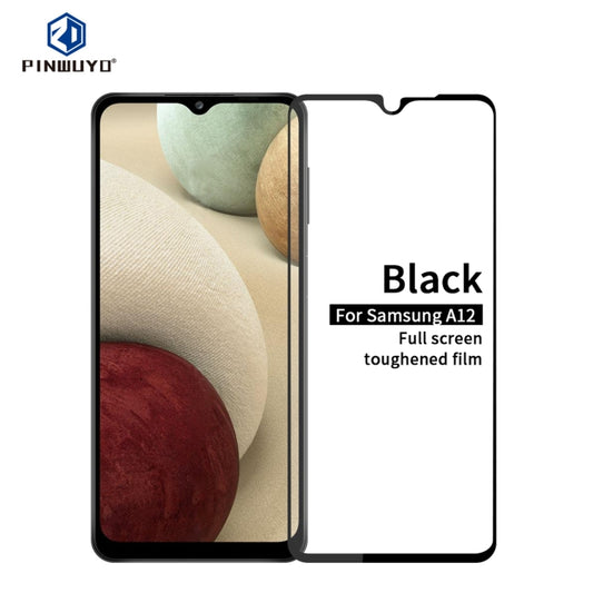 For Samsung Galaxy A12 PINWUYO 9H 2.5D Full Screen Tempered Glass Film(Black) - Galaxy Tempered Glass by PINWUYO | Online Shopping UK | buy2fix