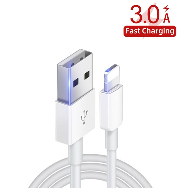 XJ-019 2.4A USB Male to 8 Pin Male Interface Fast Charging Data Cable, Length: 3m by buy2fix