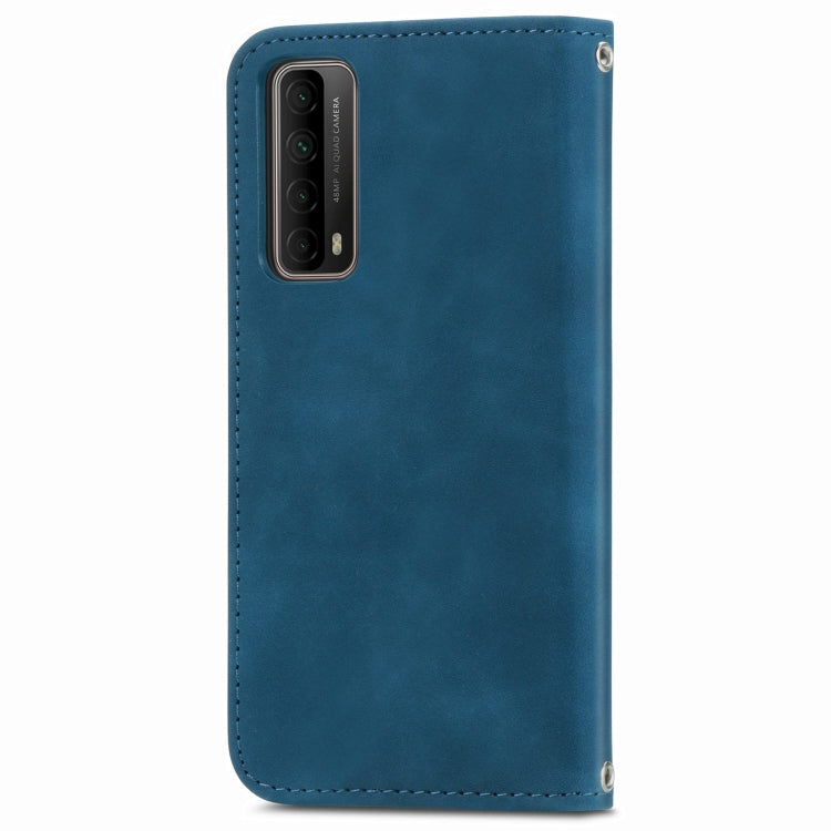 For Huawei P smart 2021 Retro Skin Feel Business Magnetic Horizontal Flip Leather Case(Blue) - Huawei Cases by buy2fix | Online Shopping UK | buy2fix