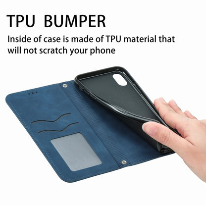 For Huawei P smart 2021 Retro Skin Feel Business Magnetic Horizontal Flip Leather Case(Blue) - Huawei Cases by buy2fix | Online Shopping UK | buy2fix