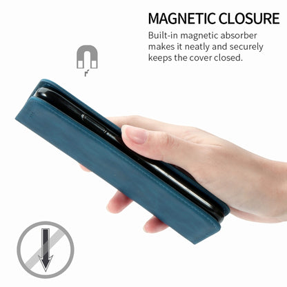 For Huawei P smart 2021 Retro Skin Feel Business Magnetic Horizontal Flip Leather Case(Blue) - Huawei Cases by buy2fix | Online Shopping UK | buy2fix