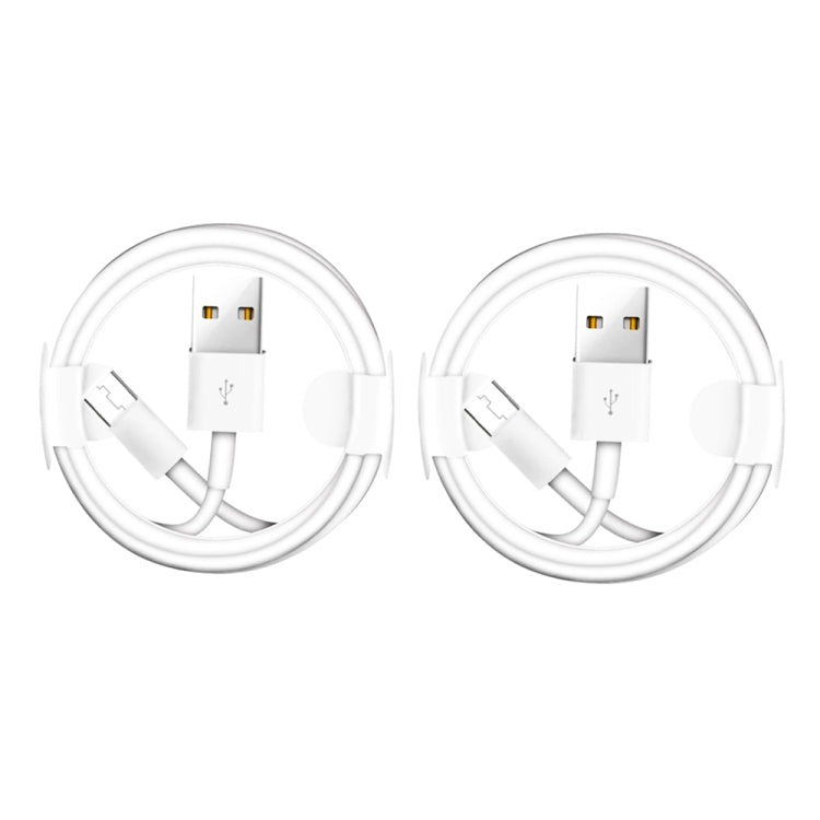 XJ-023 2 PCS USB Male to Micro USB Male Interface Charge Cable, Length: 1m by buy2fix