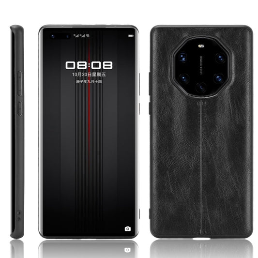 For Huawei Mate 40 RS Porsche Design Shockproof Sewing Cow Pattern Skin PC + PU + TPU Case(Black) - Huawei Cases by buy2fix | Online Shopping UK | buy2fix
