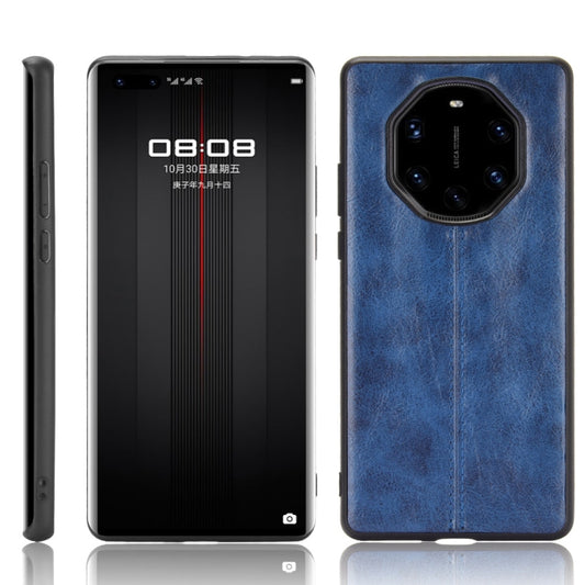 For Huawei Mate 40 RS Porsche Design Shockproof Sewing Cow Pattern Skin PC + PU + TPU Case(Blue) - Huawei Cases by buy2fix | Online Shopping UK | buy2fix