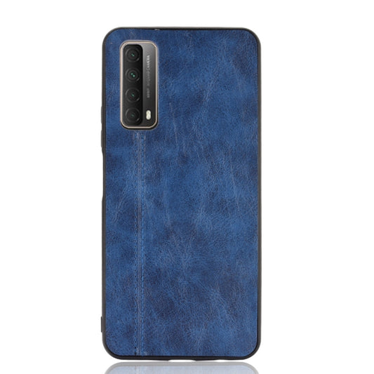 For Huawei Y7a / P Smart 2021 Shockproof Sewing Cow Pattern Skin PC + PU + TPU Case(Blue) - Huawei Cases by buy2fix | Online Shopping UK | buy2fix