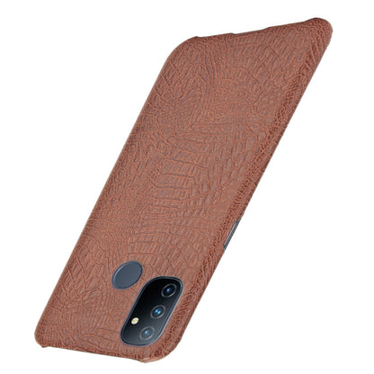 For OnePlus Nord N100 Shockproof Crocodile Texture PC + PU Case(Brown) - OnePlus Cases by buy2fix | Online Shopping UK | buy2fix