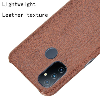 For OnePlus Nord N100 Shockproof Crocodile Texture PC + PU Case(Brown) - OnePlus Cases by buy2fix | Online Shopping UK | buy2fix