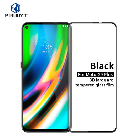 For Motorola Moto G9 Plus PINWUYO 9H 3D Curved Full Screen Explosion-proof Tempered Glass Film(Black) - Motorola Tempered Glass by PINWUYO | Online Shopping UK | buy2fix