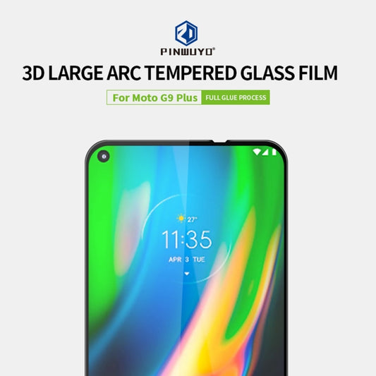 For Motorola Moto G9 Plus PINWUYO 9H 3D Curved Full Screen Explosion-proof Tempered Glass Film(Black) - Motorola Tempered Glass by PINWUYO | Online Shopping UK | buy2fix