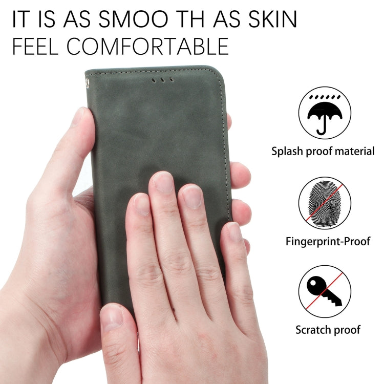 Retro Skin Feel Business Magnetic Horizontal Flip Leather Case With Holder & Card Slots & Wallet & Photo Frame For OnePlus 8(Grey) - OnePlus Cases by buy2fix | Online Shopping UK | buy2fix