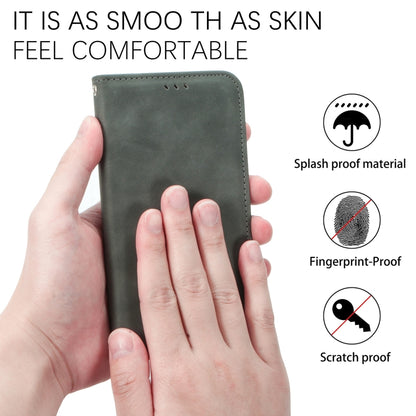 Retro Skin Feel Business Magnetic Horizontal Flip Leather Case With Holder & Card Slots & Wallet & Photo Frame For OnePlus 8(Grey) - OnePlus Cases by buy2fix | Online Shopping UK | buy2fix