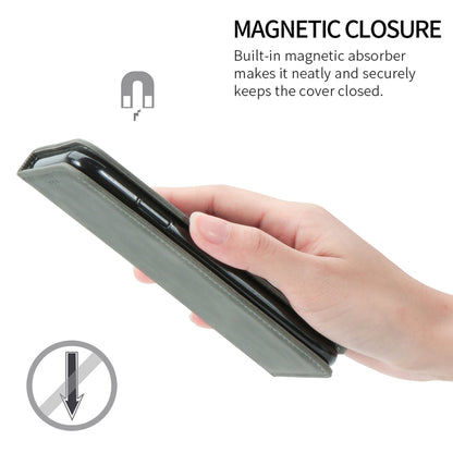 Retro Skin Feel Business Magnetic Horizontal Flip Leather Case With Holder & Card Slots & Wallet & Photo Frame For OnePlus 8(Grey) - OnePlus Cases by buy2fix | Online Shopping UK | buy2fix
