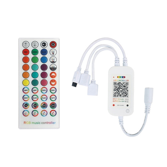 WiFi Smart 4 Pin RGB LED Strip Light Controller APP Remote Voice Control Works with Alexa Echo, 5-24V, type:WiFi 40-keys Controller - LED Controller by buy2fix | Online Shopping UK | buy2fix