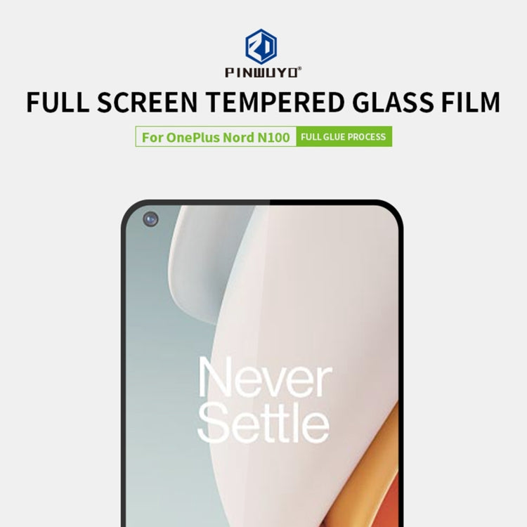 For OnePlus Nord N100 PINWUYO 9H 2.5D Full Screen Tempered Glass Film(Black) - OnePlus Tempered Glass by PINWUYO | Online Shopping UK | buy2fix