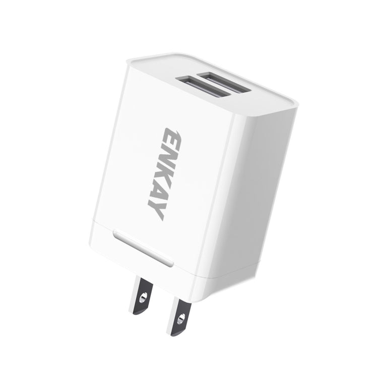 ENKAY Hat-Prince U008-1 10.5W 2.1A Dual USB Fast Charging Travel Charger Power Adapter, US Plug - USB Charger by ENKAY | Online Shopping UK | buy2fix