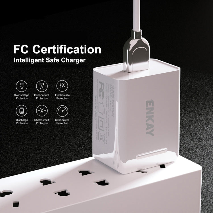 ENKAY Hat-Prince U008-1 10.5W 2.1A Dual USB Fast Charging Travel Charger Power Adapter, US Plug - USB Charger by ENKAY | Online Shopping UK | buy2fix