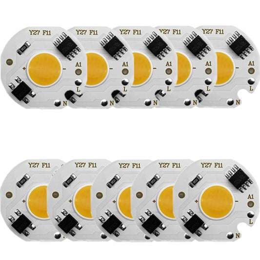10 pcs COB LED Light Chip AC 220V LED Bulb Light Intelligent IC Driver Bulb Light DIY Spotlight Downlight Chip Outdoor Flood Light(7W(warm white)) - Light Beads by buy2fix | Online Shopping UK | buy2fix