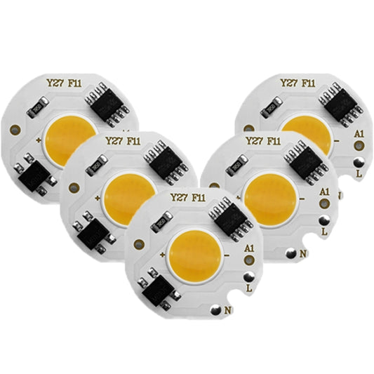 10 pcs COB LED Light Chip AC 220V LED Bulb Light Intelligent IC Driver Bulb Light DIY Spotlight Downlight Chip Outdoor Flood Light(5W(warm white)) - Light Beads by buy2fix | Online Shopping UK | buy2fix