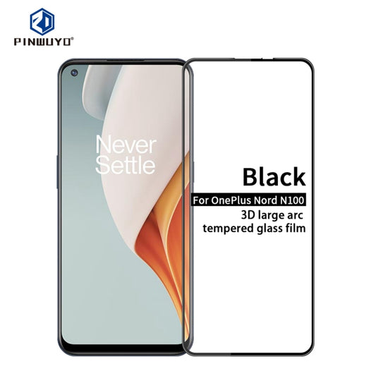 For OnePlus Nord N100 PINWUYO 9H 3D Curved Full Screen Explosion-proof Tempered Glass Film(Black) - OnePlus Tempered Glass by PINWUYO | Online Shopping UK | buy2fix