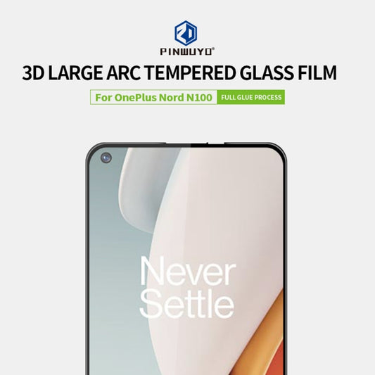 For OnePlus Nord N100 PINWUYO 9H 3D Curved Full Screen Explosion-proof Tempered Glass Film(Black) - OnePlus Tempered Glass by PINWUYO | Online Shopping UK | buy2fix