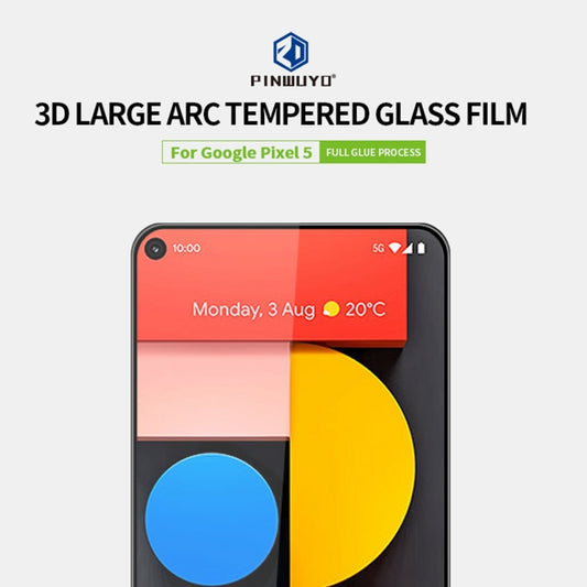 For Google Pixel 5 PINWUYO 9H 3D Curved Full Screen Explosion-proof Tempered Glass Film(Black) - Google Tempered Glass by PINWUYO | Online Shopping UK | buy2fix