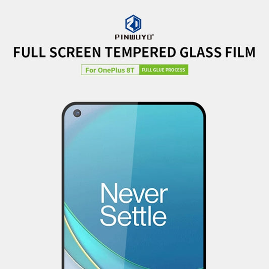 For OnePlus 8T PINWUYO 9H 2.5D Full Screen Tempered Glass Film(Black) - OnePlus Tempered Glass by PINWUYO | Online Shopping UK | buy2fix