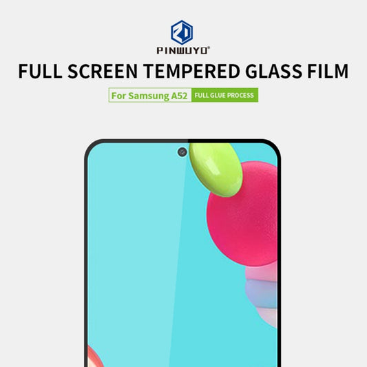 For Samsung Galaxy A52 5G / 4G PINWUYO 9H 2.5D Full Screen Tempered Glass Film(Black) - Galaxy Tempered Glass by PINWUYO | Online Shopping UK | buy2fix