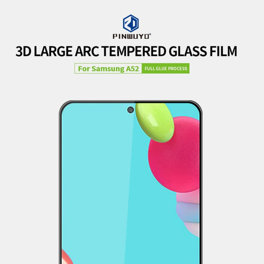 For Samsung Galaxy A52 5G / 4G PINWUYO 9H 3D Curved Full Screen Explosion-proof Tempered Glass Film(Black) - Galaxy Tempered Glass by PINWUYO | Online Shopping UK | buy2fix