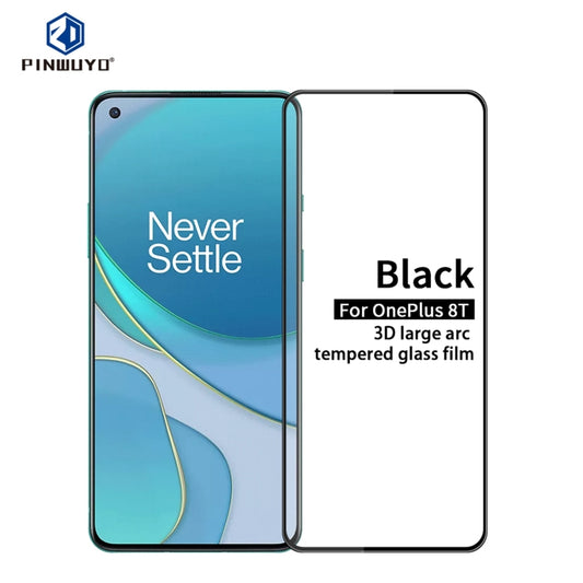 For OnePlus 8T PINWUYO 9H 3D Curved Full Screen Explosion-proof Tempered Glass Film(Black) - OnePlus Tempered Glass by PINWUYO | Online Shopping UK | buy2fix