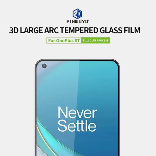 For OnePlus 8T PINWUYO 9H 3D Curved Full Screen Explosion-proof Tempered Glass Film(Black) - OnePlus Tempered Glass by PINWUYO | Online Shopping UK | buy2fix