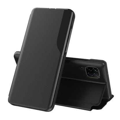 For Samsung Galaxy A12 Attraction Flip Holder Leather Phone Case(Black) by buy2fix