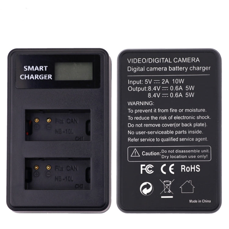 For Canon NB-10L Battery Smart LCD Display USB Dual-Channel Charger - Battery USB Charger by buy2fix | Online Shopping UK | buy2fix