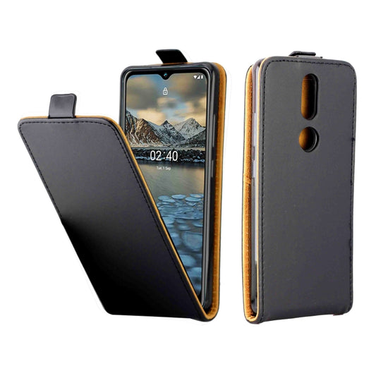 For Nokia2.4 Business Style Vertical Flip TPU Leather Case  with Card Slot(Black) - Nokia Cases by buy2fix | Online Shopping UK | buy2fix