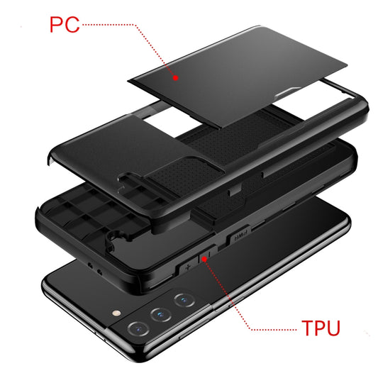 For Samsung Galaxy S21 5G Shockproof Armor Protective Case with Card Slot(Black) - Galaxy S21 5G Cases by buy2fix | Online Shopping UK | buy2fix