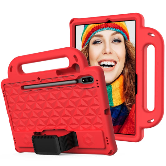 For Galaxy Tab S8 / Galaxy Tab S7 T870/T875 Diamond Series EVA  Anti-Fall Shockproof Sleeve Protective Shell Case with Holder & Strap(Red) - Galaxy Tab S8 Cases by buy2fix | Online Shopping UK | buy2fix