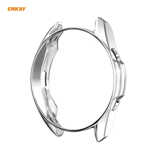For Samsung Galaxy Watch 3 41mm 2 in 1 ENKAY Hat-Prince Electroplate Soft TPU Case + 0.2mm 9H 2.15D Curved Edge Tempered Glass Film(Silver) - Watch Cases by ENKAY | Online Shopping UK | buy2fix