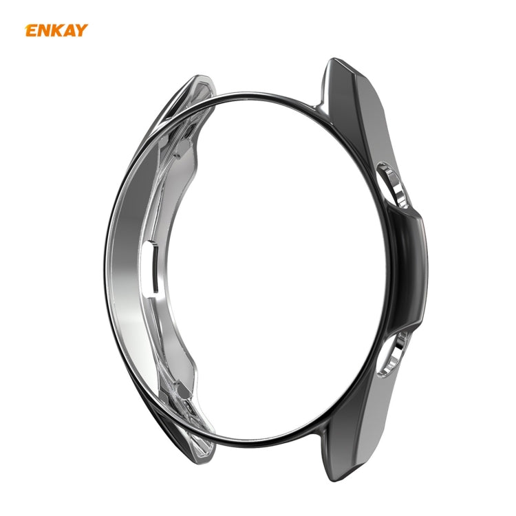 For Samsung Galaxy Watch 3 45mm 2 in 1 ENKAY Hat-Prince Electroplate Soft TPU Case + 0.2mm 9H 2.15D Curved Edge Tempered Glass Film(Black) - Watch Cases by ENKAY | Online Shopping UK | buy2fix