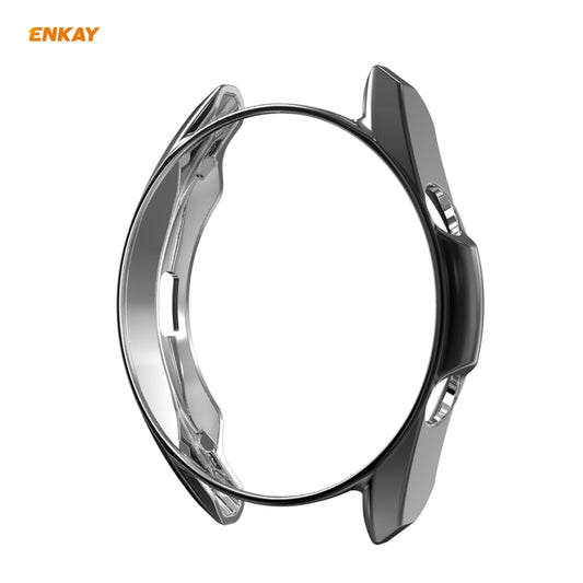 For Samsung Galaxy Watch 3 45mm 2 in 1 ENKAY Hat-Prince Electroplate Soft TPU Case + 0.2mm 9H 2.15D Curved Edge Tempered Glass Film(Black) - Watch Cases by ENKAY | Online Shopping UK | buy2fix